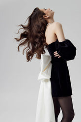 Velvet Bow Back Jumpsuit Dress