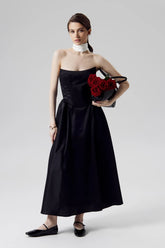 Tuck Corset Top Midi Dress