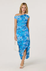 Off Shoulder Ruffle Midi Dress
