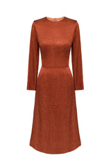 Godet Silhouette Long Sleeve Midi Dress