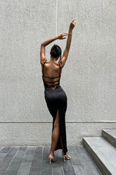 Open Back Maxi Bustier Dress
