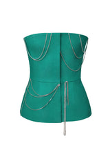 Denim Decorated Button Front Top