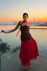 Asymmetrical Chiffon Midi Skirt