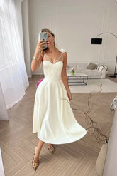 Rose Detail Bell Corset Midi Dress
