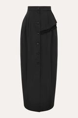 Lace Button Midi Skirt