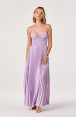 Alaia Satin Plissé Maxi Dress
