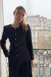 Single-Breasted Collarless Jacket