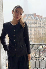 Single-Breasted Collarless Jacket