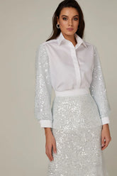 Sequin Sleeve Cotton shirt