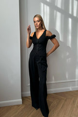 Pleated Wide Leg Trousers
