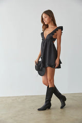 Evelyn Open Back Babydoll Mini Dress