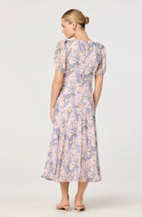 Jessenia Floral Puff Sleeve Midi Dress