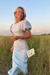 Voluminous Sleeve Midi Dress