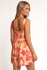 Nani Romper - Red Yellow Paisley Floral