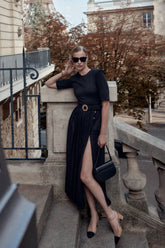 Short Sleeve Pleated Midi Dress