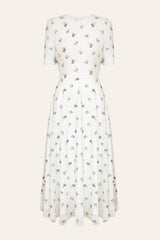 Short Sleeve Floral Midi Dress
