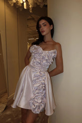 Mini Dress With Corset And Gathering