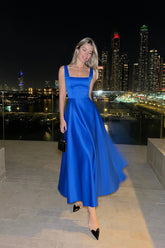 Strap Decorated Bodice Midi Dress