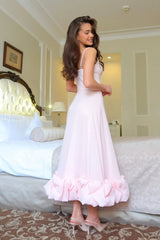 Flounce Bustier Midi Dress