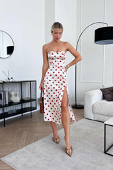 Viscose Slit Corset Midi Dress