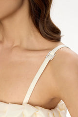 Draped Thin Strap Mini Dress With Belt