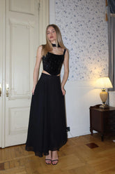 Asymmetrical Chiffon Midi Skirt