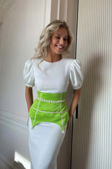 Velvet Trim Satin Basque