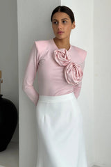 Rose Detail Knitted bodysuit