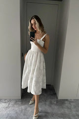 Jacquard Straight Corset Midi Dress