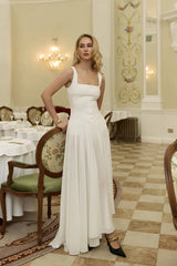 Maxi Dress With Buttons And Asymmetrical Skirt