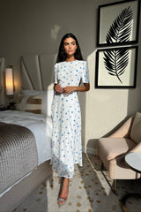 Short Sleeve Floral Midi Dress
