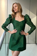 Jacquard Long Sleeve Mini Dress