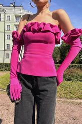 Flounced Bustier Top with Gloves