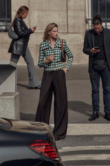 Pleated Wide Leg Trousers