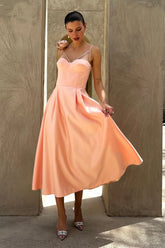 Rose Detail Bell Corset Midi Dress