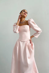 Voluminous Sleeve Corset Top