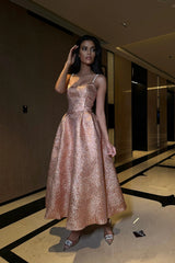 Jacquard Fitted Corset Bustier Dress