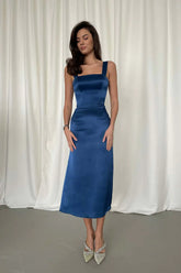 Fitted Straight Corset Midi Dress