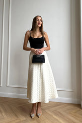 Quilted Midi Skirt