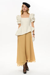 Asymmetrical Chiffon Midi Skirt