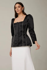 Satin Decorated Top
