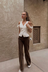Decorated Shoulder Details Waistcoat Top