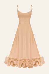 Flounce Bustier Midi Dress