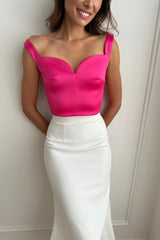 Sweetheart Neck Wide Strap Crop Top