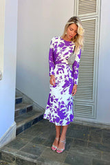 Abstract Print Midi Dress