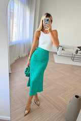 Viscose Polka dot Godet Silhouette Skirt