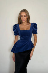 Square Neck Short Sleeve Top