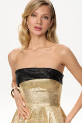 Jacquard Midi Dress with Turn-up