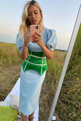 Voluminous Sleeve Midi Dress