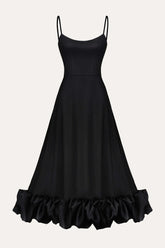 Flounce Bustier Midi Dress